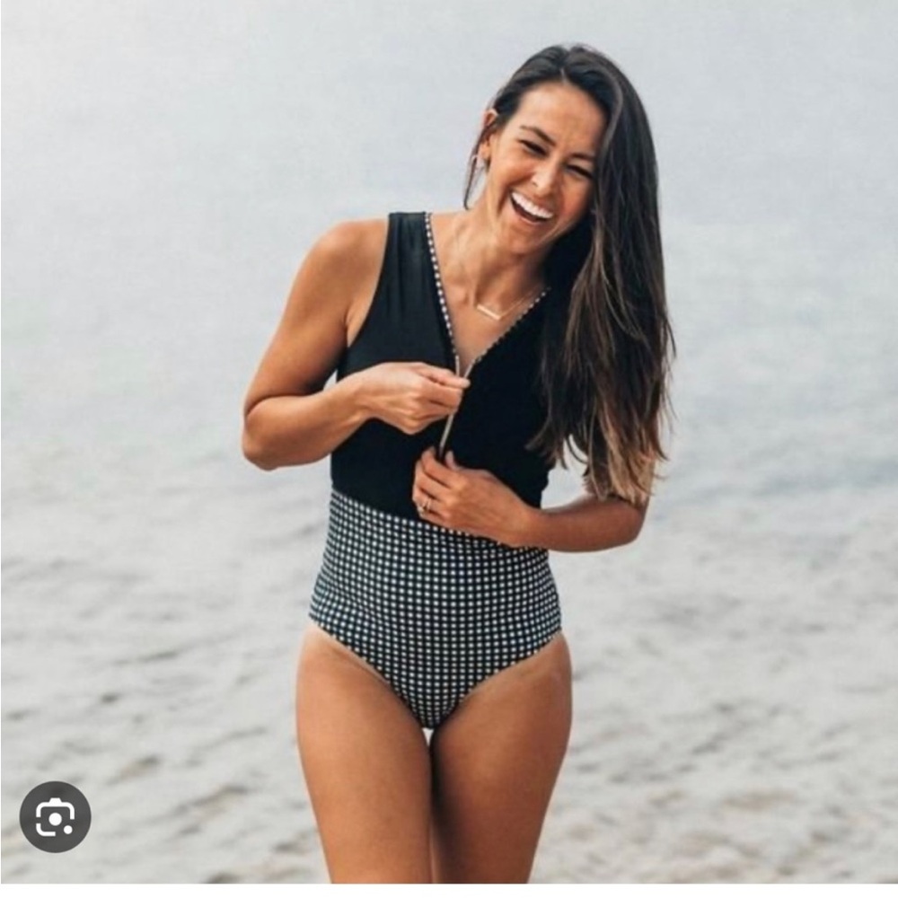 Black and White Women's One-Piece Swimsuit